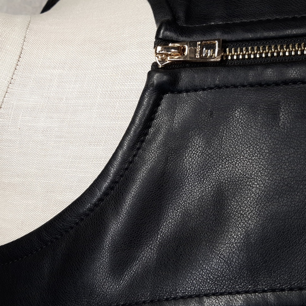 Chico's Black Faux Leather Jacket - Picture 3 of 10